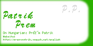 patrik prem business card